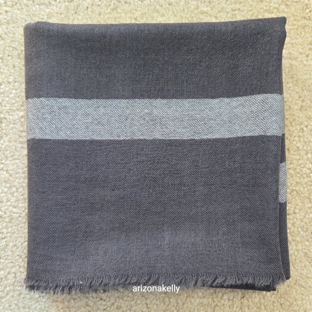 NWOT Beck Sondergaard Wool Scarf Grey Plaid - Picture 10 of 10